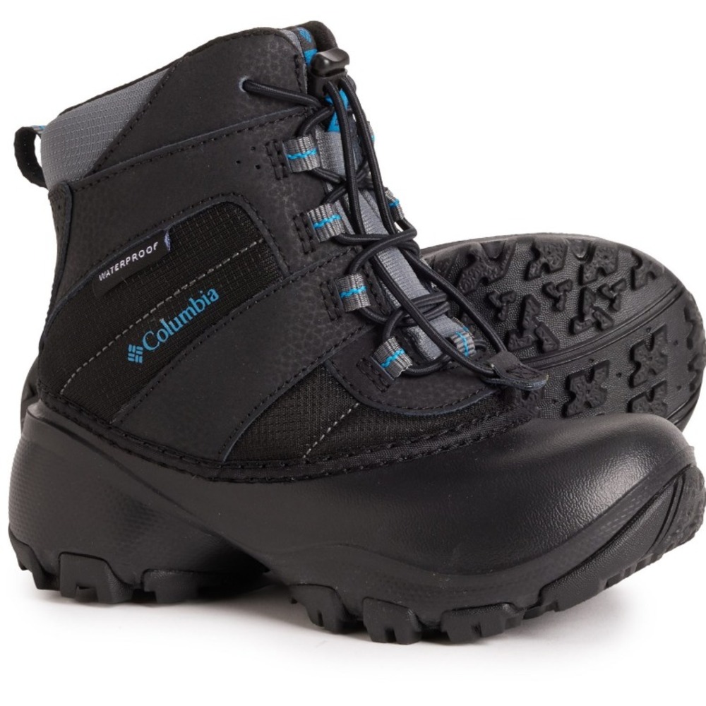 Columbia Boys Rope Tow III Waterproof Boots Black Sz 10